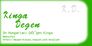 kinga degen business card